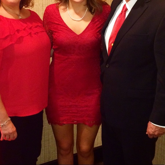 Lulus ❤️ Red ❤️ Lace Mini Dress - Picture 5 of 5